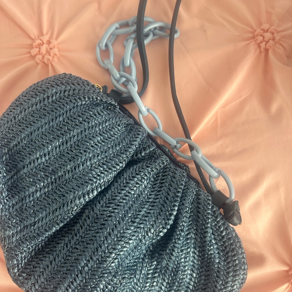Chic Woven Handbag with Chain Strap
